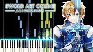 Sword Art Online Alicization ED  Niji no Kanata ni Piano Part Duet Sheets  Midi Synthesia [upl. by Adnaval]