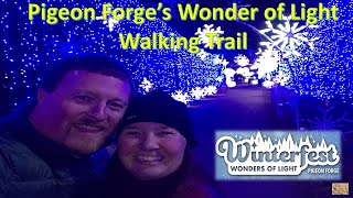 Winterfest Wonders of Light Walking Trail 2023  Pigeon Forge Tennessee  Riverwalk Trail [upl. by Gamages]