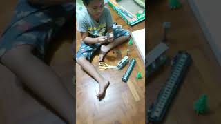 Excited of his new toy train set [upl. by Gean]