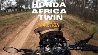 Honda Africa Twin XRV750 IN ACTION [upl. by Rezal]