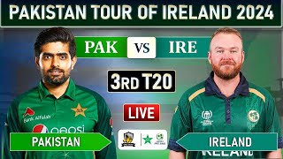 PAKISTAN vs IRELAND 3rd T20 MATCH LIVE COMMENTARY  PAK vs IRE LIVE MATCH [upl. by Anaerb]