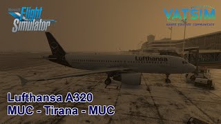 Heavy Snowfall in Munich  Lufthansa AIRBUS A320  MUC  TIA  MUC  MSFS2020 [upl. by Orwin744]