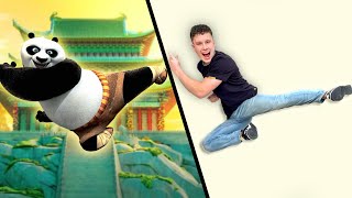 Trying Kung Fu Panda stunts in REAL LIFE [upl. by Klarrisa]