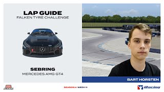 iRacing Lap Guide Mercedes AMG GT4 at Sebring [upl. by Kalfas]