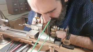 Horlogerie Fabrication dun poussoir de mise à lheure pour une montre de poche H Parrenin [upl. by Narad599]