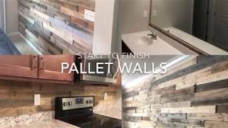 Installing a Pallet Wall start to finish [upl. by Quartana]