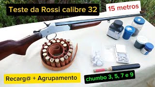 Espingarda 32 Rossi teste com Chumbo 3 5 7 e 9 A 15 Metros [upl. by Remark]