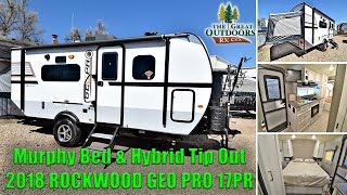 New Floor Plan 2018 ROCKWOOD GEO PRO 17PR Hybrid Tip Out Murphy Bed Model RV Camper Colorado Dealer [upl. by Myra755]