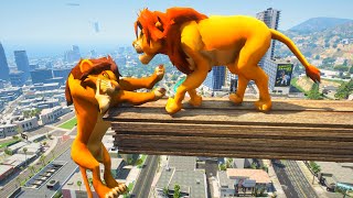 Simba vs Scar Ragdolls GTA 5 lion king funny mod GTA 5 Euphoria Physics Funny Moments amp Fails 🦁 4K [upl. by Madelon623]