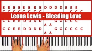 Bleeding Love Leona Lewis Piano Tutorial Easy [upl. by Zobias]