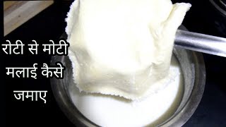 दूध में से रोटी से भी मोटी मलाई या क्रीम घर पर निकालें  How to get Fresh Cream or Malai at home [upl. by Einapets]