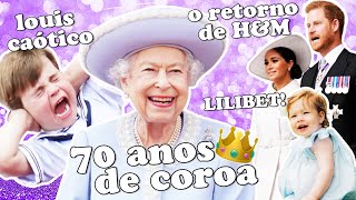 FESTA DO JUBILEU DE PLATINA DA RAINHA ELIZABETH II príncipe louis harryampmeghan 1 ano de lilibet [upl. by Letisha]