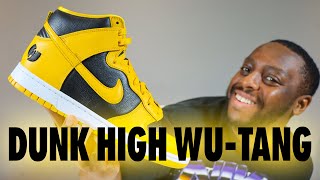 Nike Dunk High x WuTang Clan On Foot Sneaker Review QuickSchopes 752 Schopes HJ4320 001 [upl. by Arawaj]