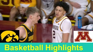 Iowa vs Minnesota Basketball Game Highlights Jan 15 2024 [upl. by Akemahc]