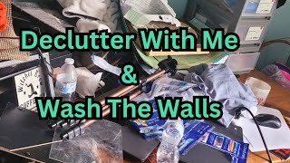 Declutter and washing walls with me [upl. by Conrado]