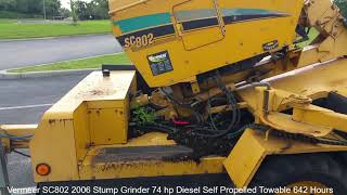 500746 Vermeer SC802 2006 Stump Grinder 74 hp Diesel Self Propelled Towable [upl. by Leftwich]