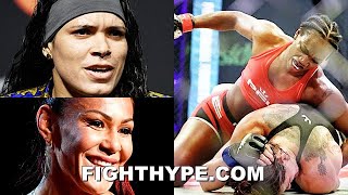 AMANDA NUNES amp CYBORG REACT TO CLARESSA SHIELDS MMA DEBUT WIN POUNDING OUT ELKIN IN 3 [upl. by Oibirot131]