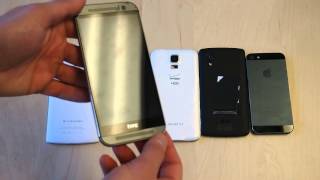 OnePlus One with HTC One M8 Galaxy S5 Nexus 5 and iPhone 5 [upl. by Carolan]