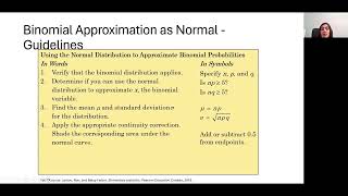 W11L3 Normal Approximation of Binomial [upl. by Enitnelav]