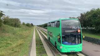 Guided Busway From Fen Drayton Reserve to Cambridge Stagecoach Busway England UK [upl. by Cathrin]