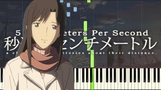 End Theme 5 Centimeters Per Second  Synthesia  Piano Tutorial [upl. by Xela187]