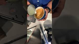 latte art tulip basic viralvideo coffeelatte coffee latte barista baristalatteart barista [upl. by Drannel]