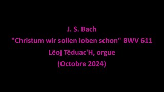 JS Bach BWV 611 quotChristum wir sollen loben schonquot Lëoj TëduacH orgue [upl. by Llieno]