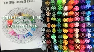 Tombow Dual Brush Pens Desk Stand  Swatches and Review [upl. by Lowndes]