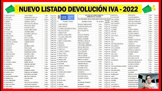 Consulta Nuevo Listado Devolución IVA 2022  80000  Nombres y Apellidos [upl. by Bayly637]