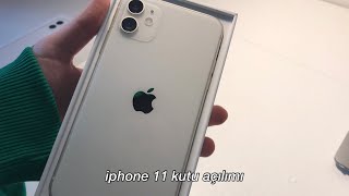 iphone 11 kutu açılımı  aksesuarlar 🤍📦 [upl. by Ayanad998]