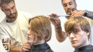 A SURFER Fringe Haircut After 2 YEARS of LONG HAIR Full Haircut Transformation [upl. by Yentrok]