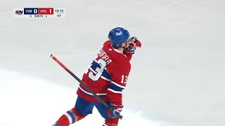 Cole Caufield Scores In Honor Of Johnny Gaudreau [upl. by Llemar]