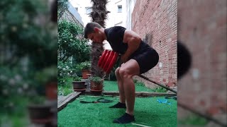 Barbell T Row T bar row  Home Weighted Calisthenics Workout [upl. by Omrellig]