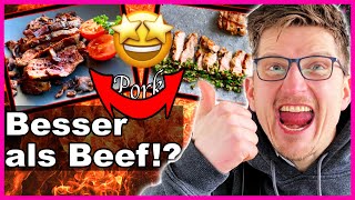 😱BESSER ALS BEEF Steaks vom Schwein mit BACON grillen  bbq schweinefleisch [upl. by Cassil543]