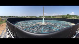 English Sub How to install Hi DO aeration hose system in Knock Down Tank size 230 m3 [upl. by Enaxor986]