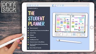 Digital Student Planner  Print Stick Planner Bundle  GoodNotes [upl. by Vinna]