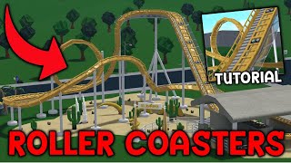 HOW TO MAKE ROLLER COASTERS ON BLOXBURG THEME PARKS  Roblox Bloxburg [upl. by Elo]