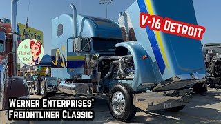 Werner Enterprises’ 1999 Freightliner Classic With V16 Detroit Diesel Truck Tour [upl. by Helga]