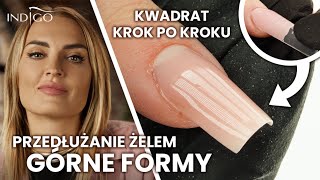 GÓRNE FORMY do paznokci Przedłużanie żelem w kształcie kwadrat DUAL FORMY jak zrobić Indigo Nails [upl. by Yert]