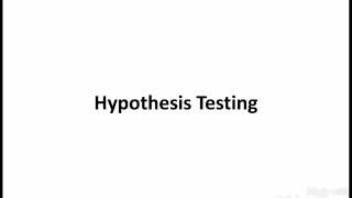 11 Biostatistics  Hypothesis testing [upl. by Hastie602]