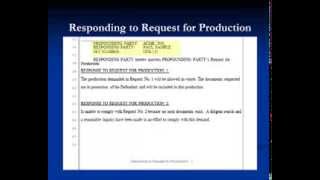 Introduction to Discovery Part 9 Responding to Requests for Production [upl. by Naryb]