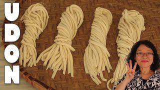 Homemade UDON noodles 3 ingredients easy kneading with the feet soft and chewy texture [upl. by Glenden]