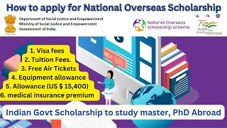 Indian Govt Scholarship to study master PhD Abroad  How to apply for National Overseas Scholarship [upl. by Farmer647]