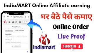 IndiaMART Affiliate Program Earning  IndiaMART Se Paise Kaise Kamaye  Payment Proof [upl. by Assinna497]