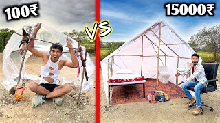 Overnight Survival Challenge  Low Budget House Challenge 100₹ VS 15000₹ [upl. by Darcia]