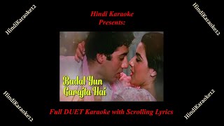 Badal Yun Garajta Hai  DUET Karaoke w scrolling lyrics  Betaab  Lata Mangeshkar  Shabbir Kumar [upl. by Annoyt]