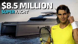 Rafael Nadal Stunning 8 5 Million 80 Sunreef Power Catamaran [upl. by Sirron54]