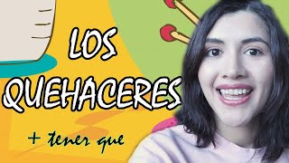 Spanish Vocabulary Basic Terms for House Chores LOS QUEHACERES  TENER QUE [upl. by Essined]