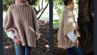 Poncho FÁCIL a crochet para mujer ¡Paso a paso [upl. by Madox92]