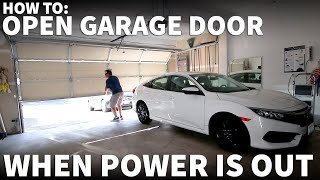 How to Open Garage When Power is Out  Open and Close Garage Door Manually During Blackout [upl. by Ardnoik901]